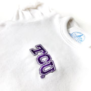 TCU Ruffled Onesie - White