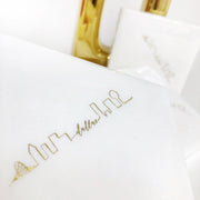 Dallas Skyline Cocktail Napkins - White Linen