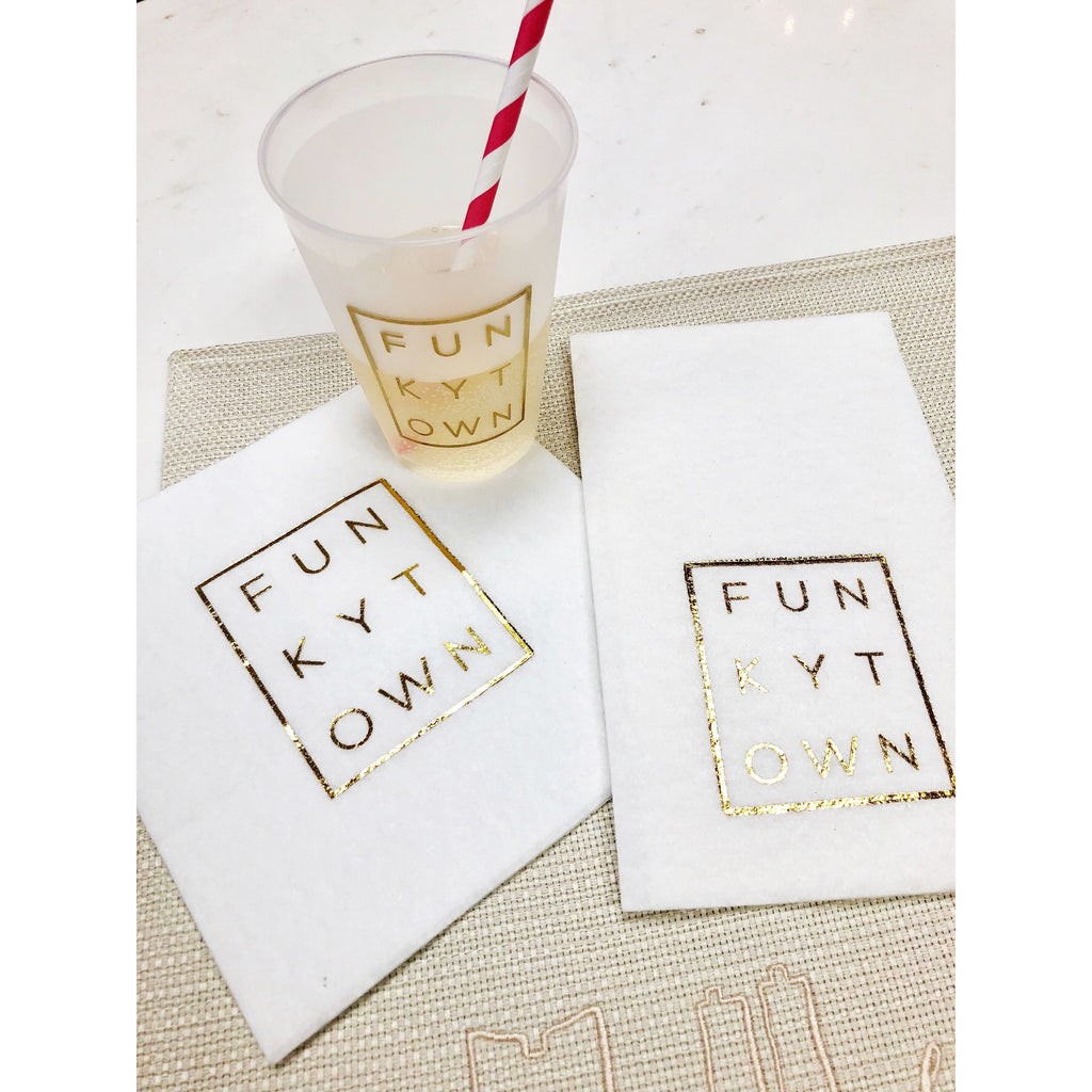 Gold Metallic Funkytown Cocktail Napkins