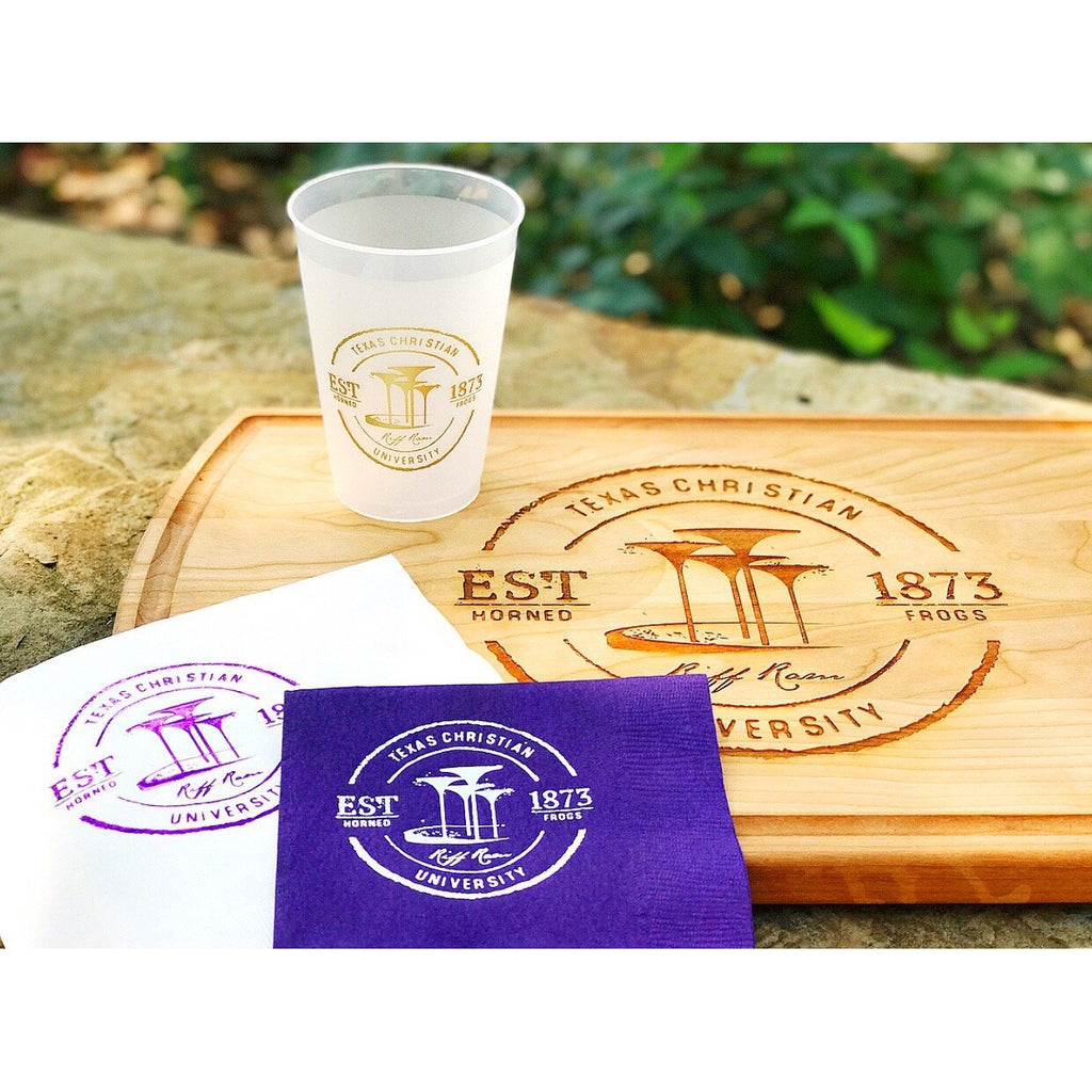 Purple TCU Vintage Cocktail Napkins