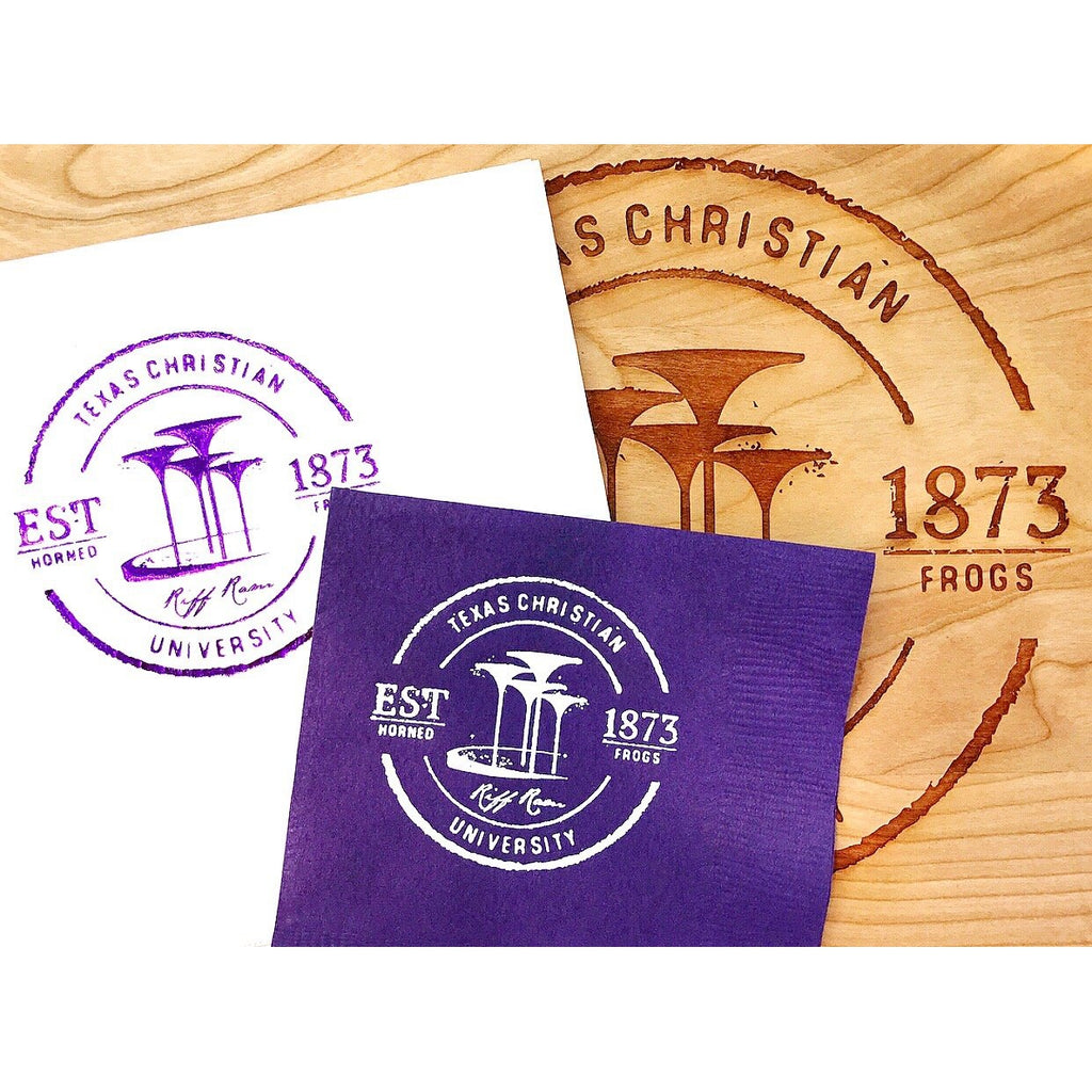 TCU White Luncheon Napkins