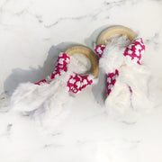 Pink Texas Hounds Tooth Teether