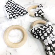 Black Texas Hounds Tooth Teether
