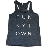 Funkytown Black Slub Racerback Tank