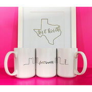 Gold Foil Fort Worth Skyline Mug