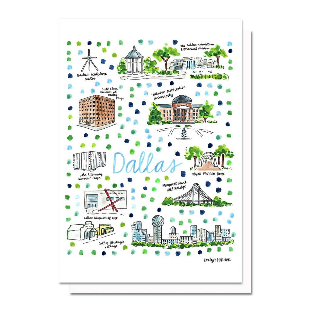Dallas Map Greeting Card