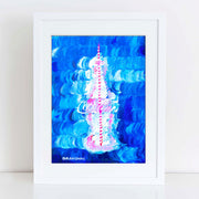 Coke Bottle "Blue Waves" Coca-Cola Painting Print