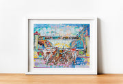 Fort Worth Stockyards Painting Print