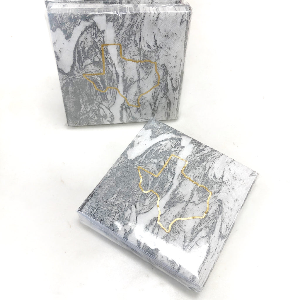 Marble Gold Texas Cocktail Napkins