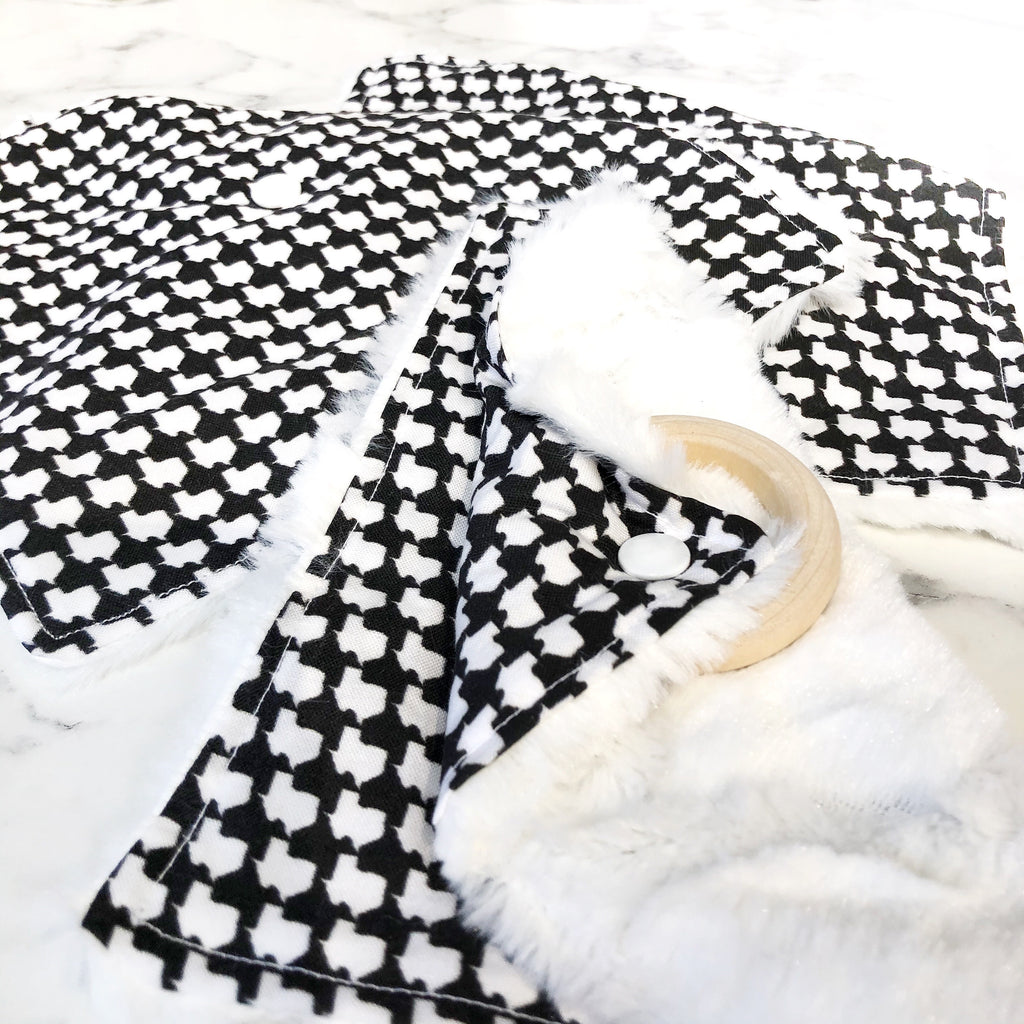 Black Texas Hounds Tooth Lovie