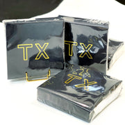 Metallic Gold Printed Black TX Napkins