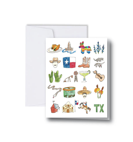 Texas Icons Note Cards