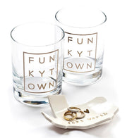 Metallic Gold Funkytown Double Old Fashion Glass