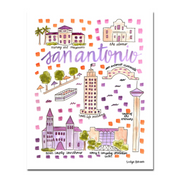 San Antonio Map Art Print