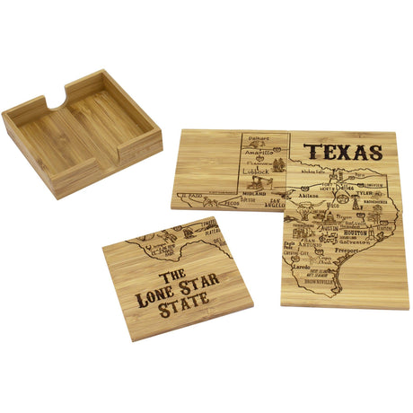 Texas State 4-PC Puzzle Coaster Set